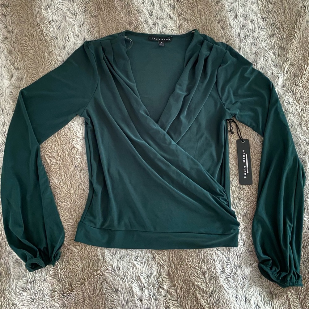 Draped V-Neck Blouse